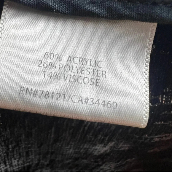 Eileen Fisher Black/Metallic Open Front Longline Jacket 3/4 Sleeve Size M - Picture 11 of 13